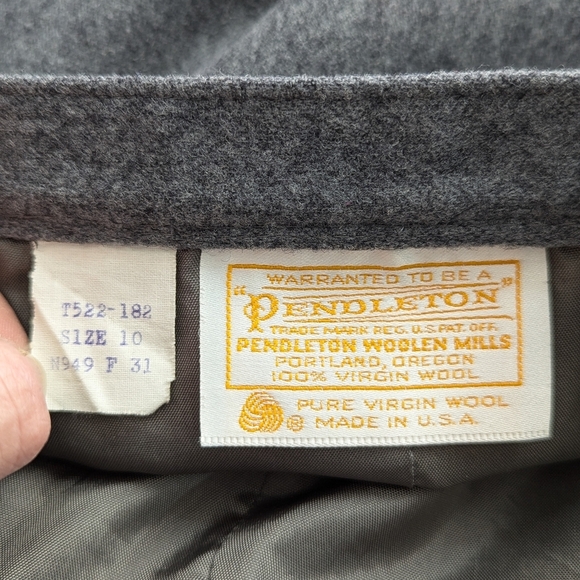 Vintage Pendleton Grey Wool Straight Pencil Retro Preppy Workwear Skirt Size 10 - Picture 4 of 8